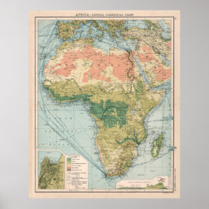 Póster Mapa de rutas de transporte marítimo comercial de 