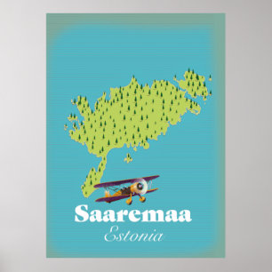 Póster Mapa de Saaremaa Estonia