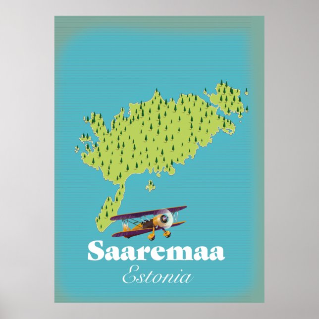 Póster Mapa de Saaremaa Estonia (Frente)