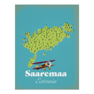 Póster Mapa de Saaremaa Estonia