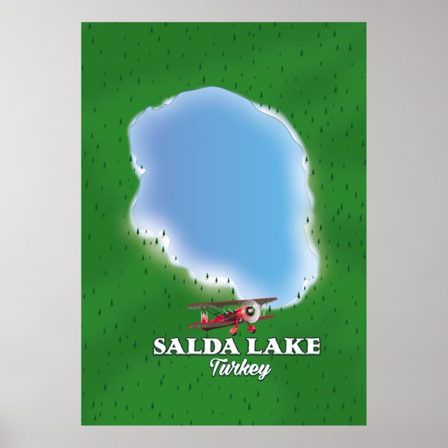 Póster Mapa de Salda Lake Turkey (Frente)