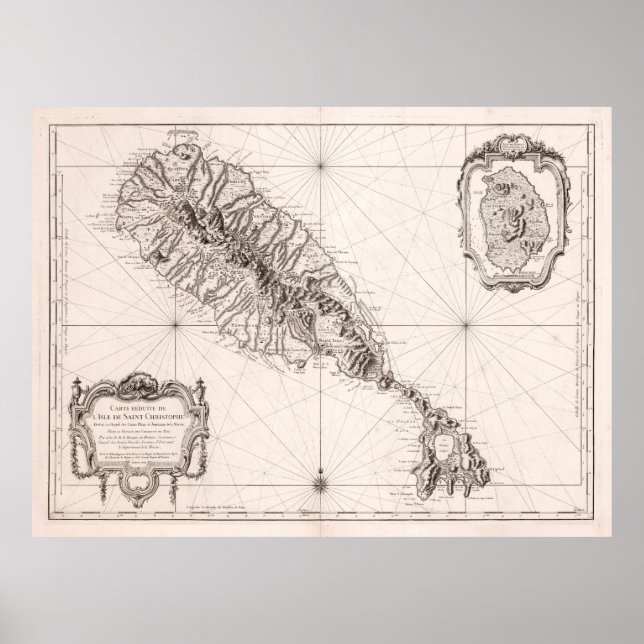 Póster Mapa de San Cristóbal Viejo (1758) San Cristóbal V (Frente)
