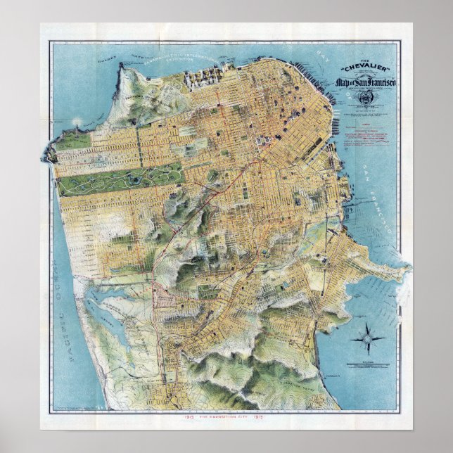 Póster Mapa de San Francisco (Frente)