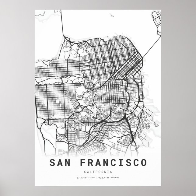 Póster Mapa de San Francisco (Frente)