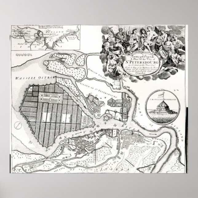 Póster Mapa de San Petersburgo (Frente)