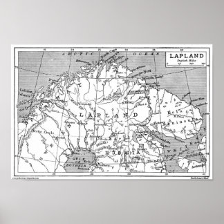 Póster Mapa de Sapmi (1906)