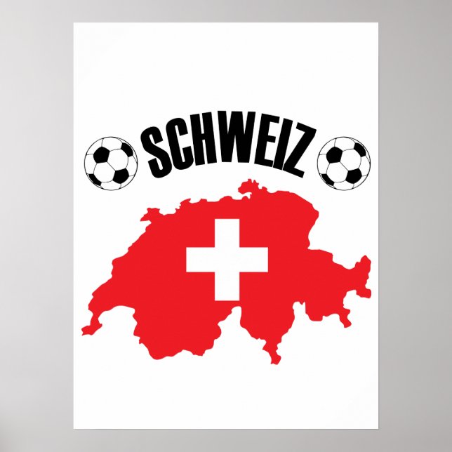 Póster Mapa de Schweiz Fussball Suiza (Frente)