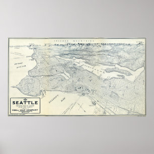 PÓSTER MAPA DE SEATTLE 1925