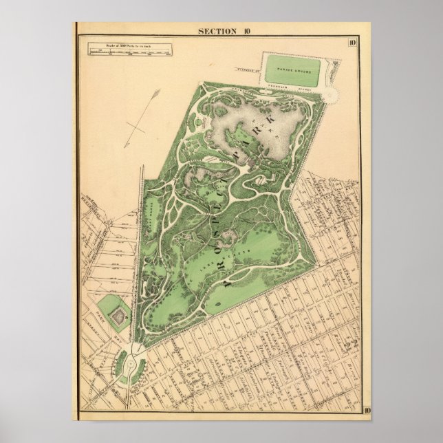 Póster Mapa de Sec 10 Brooklyn (Frente)