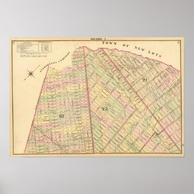 Póster Mapa de Sec 7 Brooklyn (Frente)