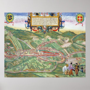 Póster Mapa de Serravalle, de 'Civitates Orbis Terrarum'