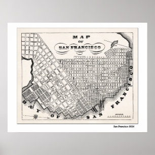 Póster Mapa de SF a partir de 1854