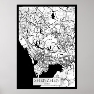 Póster Mapa de Shenzhen China