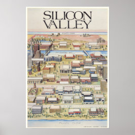Póster Mapa de Silicon Valley (sin nombres de compañías)