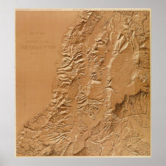 Póster Mapa de socorro de Utah