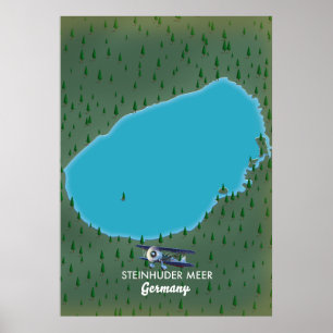 Póster Mapa de Steinhuder Meer Alemania