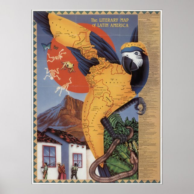 Póster Mapa de Sudamérica (Frente)