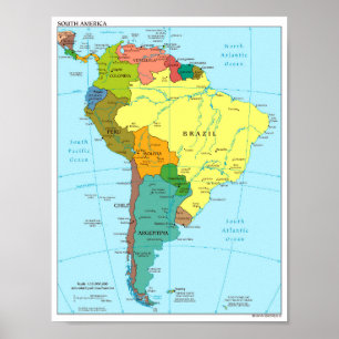 Póster - Mapa de Sudamérica
