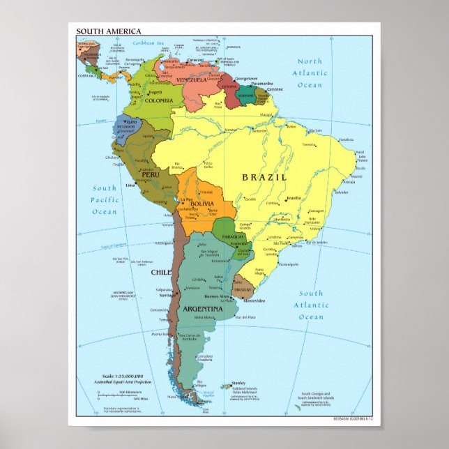 Póster - Mapa de Sudamérica (Frente)