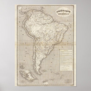Póster Mapa de Sudamérica