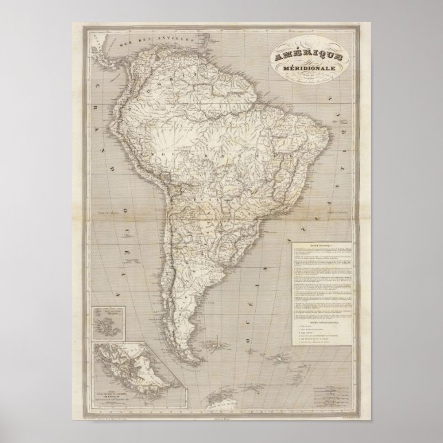 Póster Mapa de Sudamérica (Frente)