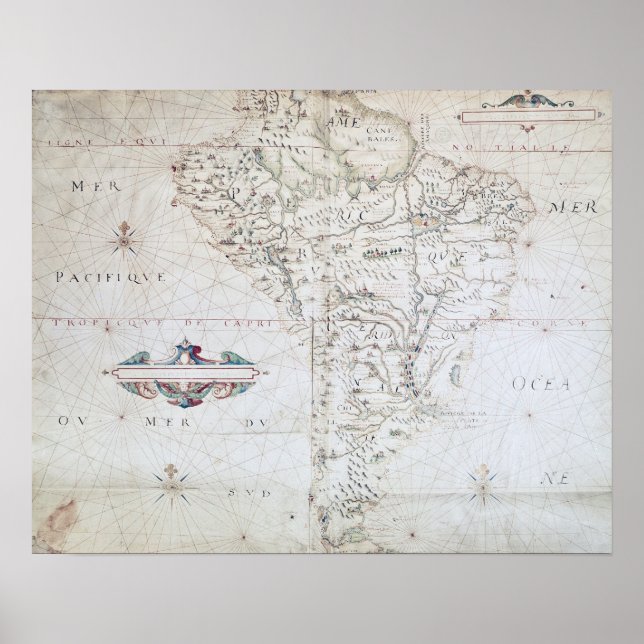 Póster Mapa de Sudamérica (Frente)