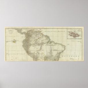 Póster Mapa de Sudamérica, sección norte