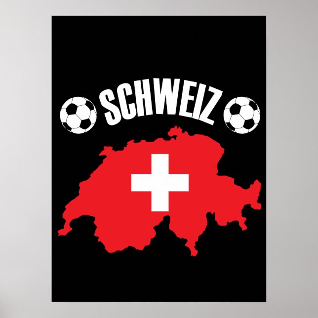 Póster Mapa de Suiza de Schweiz (Frente)