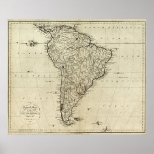 Póster Mapa de Suramérica