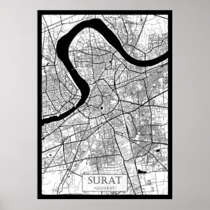 Póster Mapa de Surat Gujarat