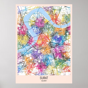 Póster Mapa de Surat Gujarat