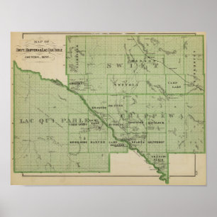 Póster Mapa de Swift, Minnesota