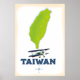 Póster Mapa de Taiwán