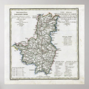 Póster Mapa de Tambov Rusia en 1821