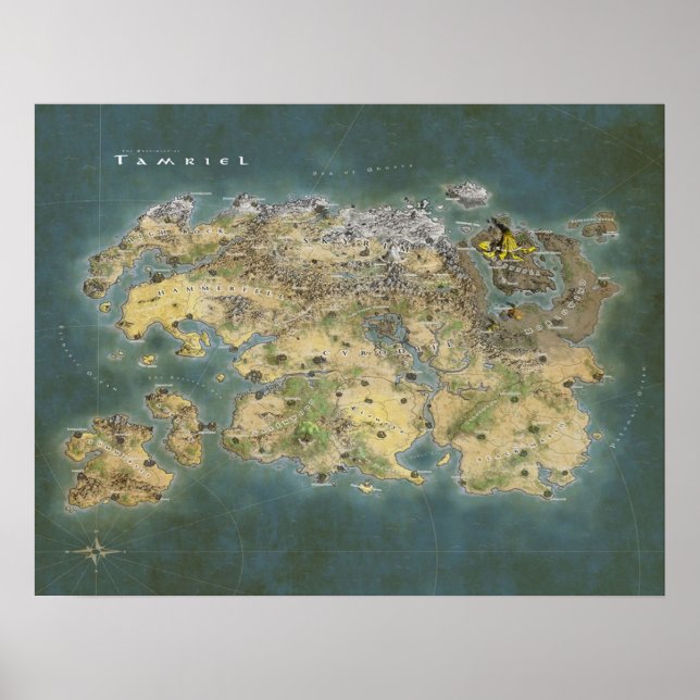 Póster Mapa de Tamriel (Frente)