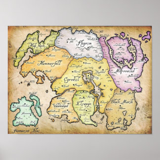 Póster Mapa de Tamriel