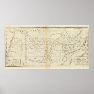 Póster Mapa de Tennessee
