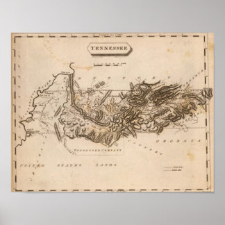Póster Mapa de Tennessee por Arrowsmith