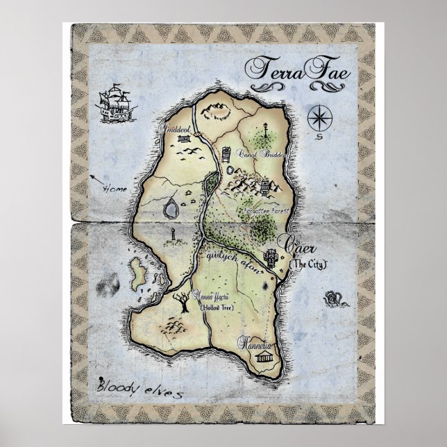 Póster Mapa de TerraFae (Frente)