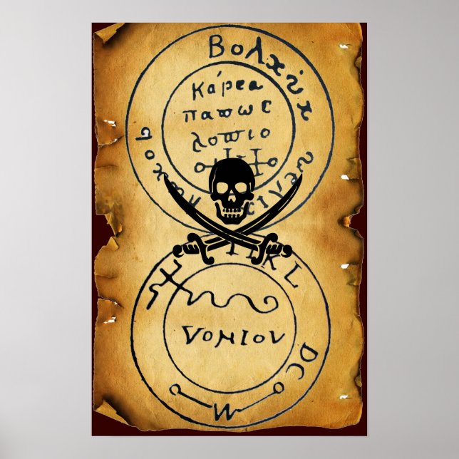 PÓSTER MAPA DE TESORERÍA ANTIGUA DE TALISMAN / PIRATES (Frente)