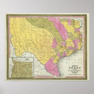 Póster Mapa De Texas