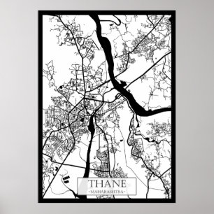 Póster Mapa de Thane Maharashtra