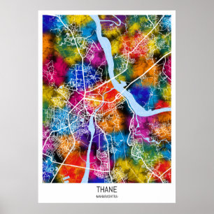 Póster Mapa de Thane Maharashtra