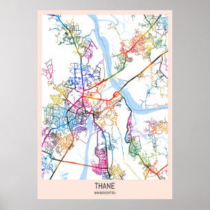Póster Mapa de Thane Maharashtra