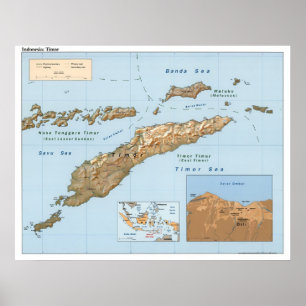 Póster Mapa de Timor de Indonesia de 1999