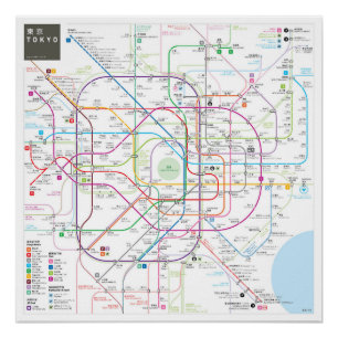 Póster Mapa de Tokio INAT