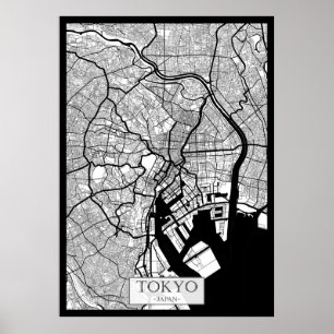 Póster Mapa de Tokio Japón