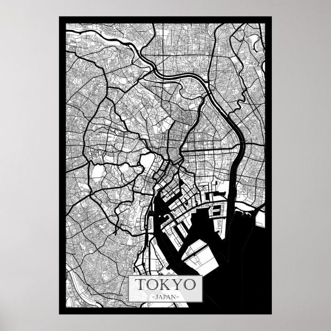 Póster Mapa de Tokio Japón (Frente)