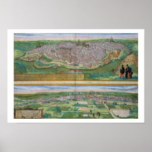 Póster Mapa de Toledo y Valladolid, de 'Civitates Orbi'