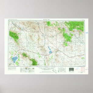 Póster Mapa de topes de Silver City NM